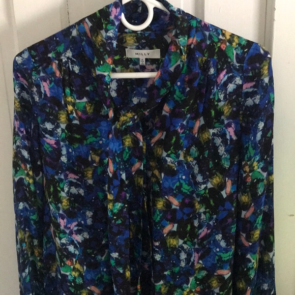 Stunning floral Milly blouse, like new! 100% silk! - Picture 4 of 6